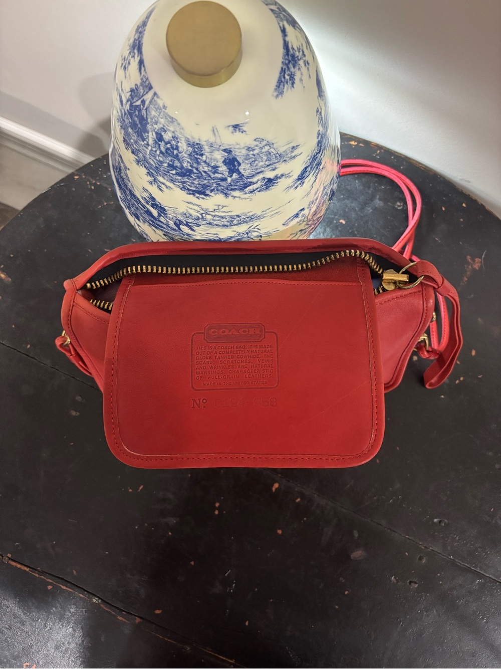 Vintage Coach Red Leather Basic Bag No 0194-958 Crossbody Clutch USA - Picture 6 of 11